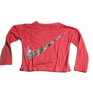 Nike Girls Iconclash Long Sleeve Tee PINK Size 5-6